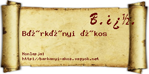 Bárkányi Ákos névjegykártya