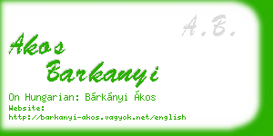akos barkanyi business card